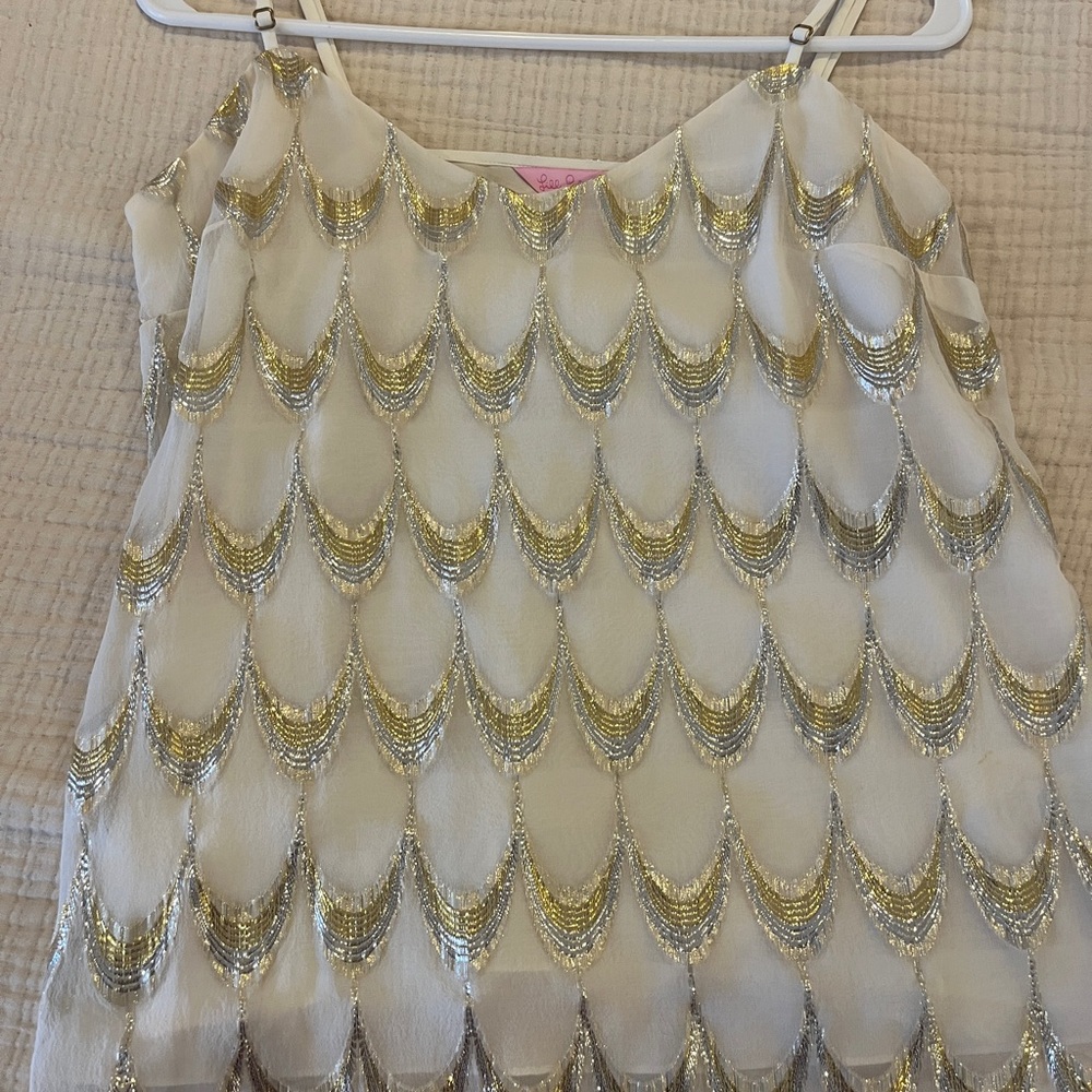Lilly Pulitzer Gold and Silver Sequin Sleeveless Top